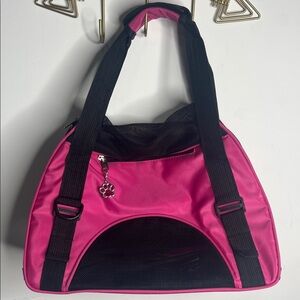 Small Pet Carrier Pink & Black